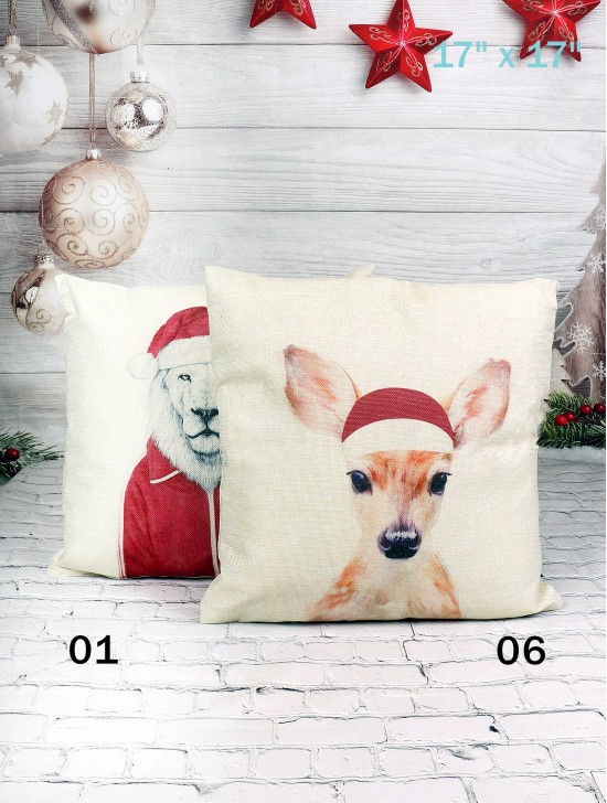 Holiday Animal Print Cushion & Filler (Duo-Sided)